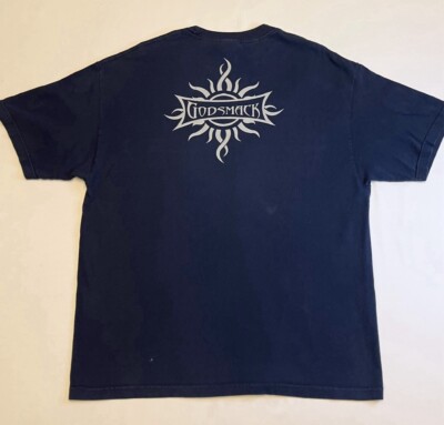 Vintage Godsmack 2003 Tour T Shirt XL Navy Blue Metal Grunge Y2k 