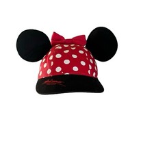 Minnie Mouse Disney Parks Red Polka Dot Youth Cap Hat Snapback with Bow  Ears