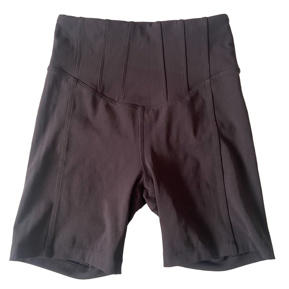 Lorna Jane Black Bike Shorts Size XS Tummy Control Panels Soft Active Gym Yoga