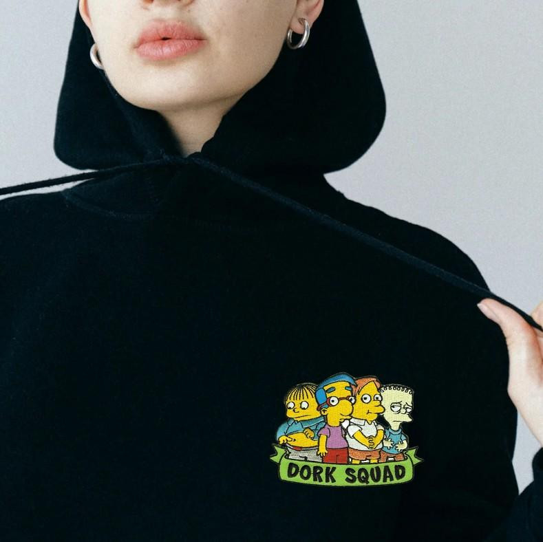 Parche de Los Simpson Ralph Milhouse Martin Dork Squad - Pullover Sudadera con Capucha para Adulto
