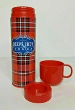 Official Licensed Deep Eddy Vodka Limited Edition Thermos Red Plaid 8 oz New 