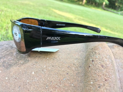 Maxx HD Sunglasses Major black golf driving lens brown 57633 Rev19 - Picture 11 of 12