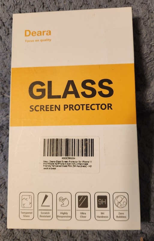 Deara Tempered Glass Screen Protecter For iPhone 11 Pro/XS/X (5.8 in) 2pk