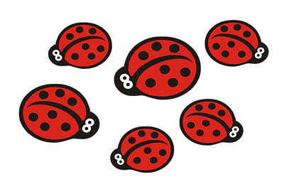 Ladybugs Marienkäfer mit Blümchen - Flower Power Aufkleber - Mini Ladybugs 