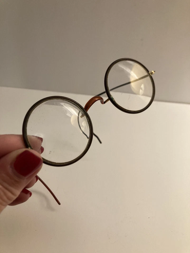 Antique Wire Frame Spectacles Glasses With Original Case Soft-Lite Lenses PA - Image 4 of 4