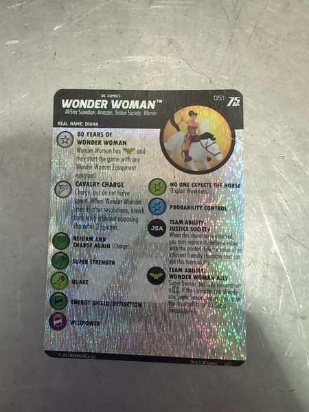 Tarjeta HEROCLIX Wonder Woman 80th Legacy 051 WONDER WOMAN (DC 75th Anniversary)