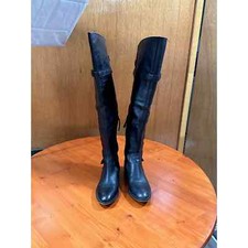 Ann Taylor Loft Black Leather Over The Knee Boots - Sz-7