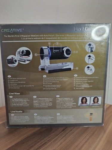Creative Live Cam Optia AF Webcam New In Box - Afbeelding 3 van 5