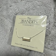 The 2Bandits Athens Iridescent Bar Pendant Necklace New 