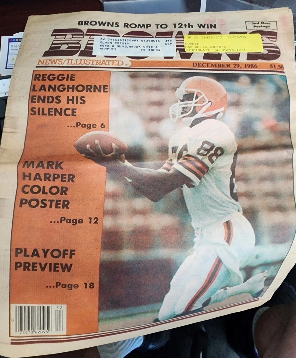 NFL Cleveland Browns December 29 1986 BROWNS News Illustrated Newspaper