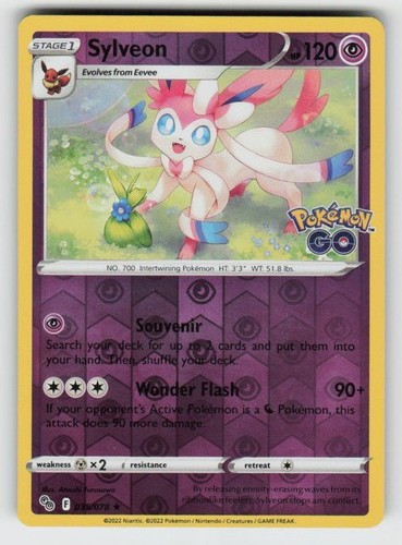 Reverse Holo Sylveon 035/078 Holo Rare Pokemon GO NM