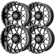 4 Moto Metal Mo986 Siege 20x10 6x1356x5.5 -18mm Blackmachined Wheels Rims