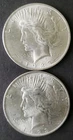 Two 1923 $1 Peace Silver Dollars