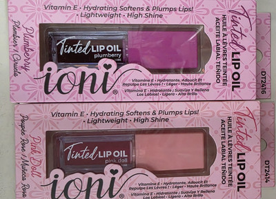 ioni Tinted Lip Oil 2-Pack High Shine Hydrating Vitamin E Plumberry/Pink