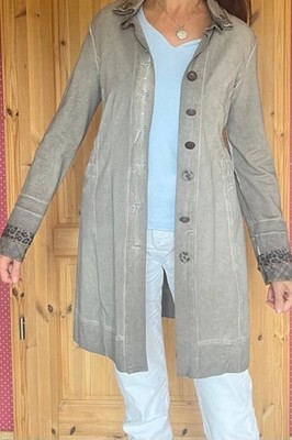 Lange Jacke von BOTTEGA Größe L, sehr guter Zustand, taupe/grau weiche Baumwolle