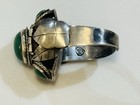 Vintage Sterling Silver Turquoise Poison Ring Size 8/ Adjustable — photo 7