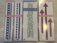 Quickutz Border Dies 12 Inch In Original Package. Months, Arrows, Beads, Dots