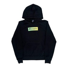 Age 15-16 Champion Hoodie - 2XL Black Cotton