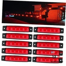 10x 6 LED Clearence Truck Bus Trailer Side Marker Indicators Light Tail Red