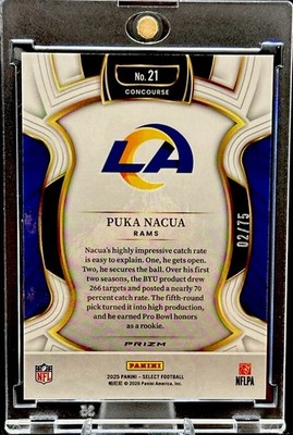 Puka Nacua 2025 Panini Select Football Purple Concourse #21 /75 | eBay