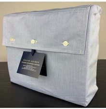 New Ralph Lauren Blue Organic Cotton Oxford King Duvet Cover