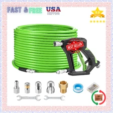 Tool Daily - Sewer Jetter Kit for Pressure Washer 100 FT, Short Power Washer Gun
