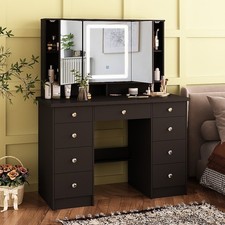 FUFU&GAGA 43.3-in Black Makeup Vanity