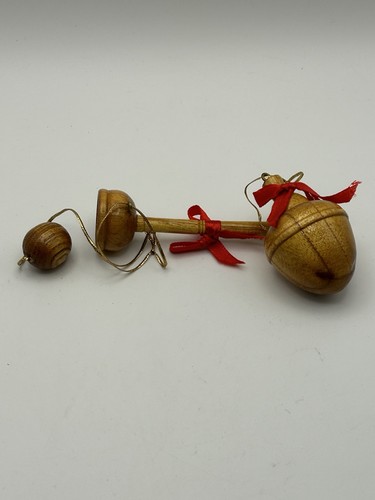 2 Adornos de Juguete de Navidad de Colección Madera Primitivo Spinning Top y Taza y Juego de Pelota - Imagen 12 de 12