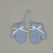 Mini Crochet Baby Mittens Favor - Baby Boy Shower Keepsake - Set of 5 Pairs