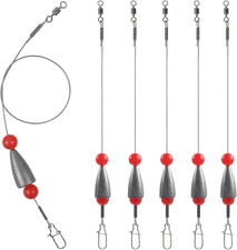 Carolina Rig Bass Fishing Ready Tied Fishing Leaders with Bullet Sinkers Weig...