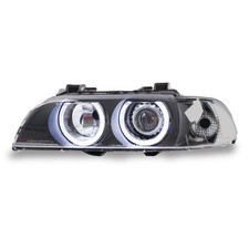 Led Halo Projector Black Headlights For 1996-2000 Bmw E39 525i 530i M5 Lhrh