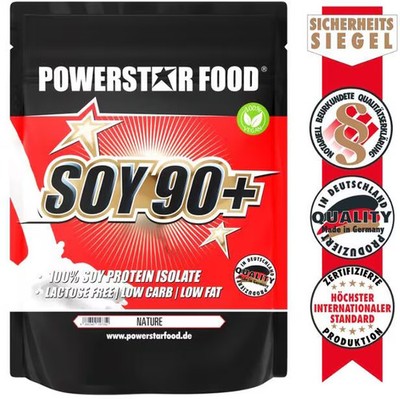 Powerstar Food SOY 90 + veganes Soja Protein Isolat, 1000 g Beutel, Nature