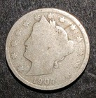 1907 P Liberty V Nickel Antique U.S.A. Coin Avg Circ  — photo 1