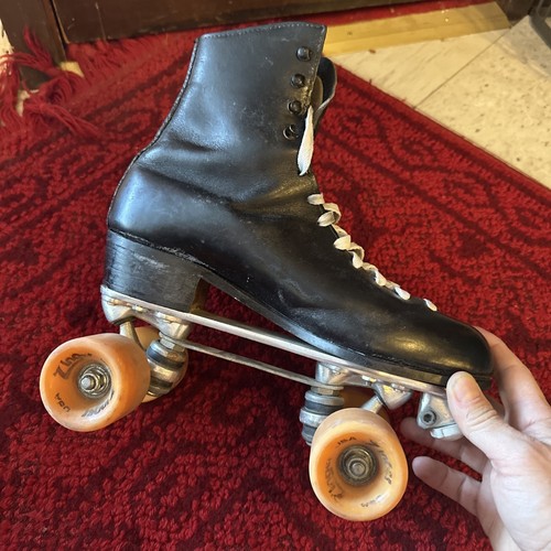 Vtg Roller Skates Sure Grip Century Plate Zinger Wheels Mens Black - Picture 5 of 13
