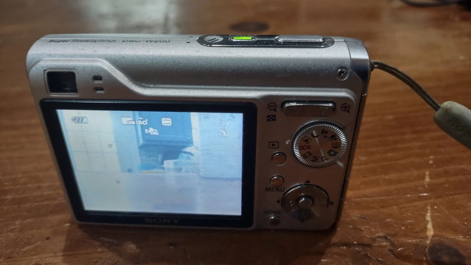 Sony CyberShot DSC-W200-SILVER-12.1 MP-Digital Camera-Battery, Charger-Tested  - Image 2 of 4