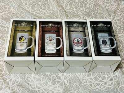 Monster Hunter World Glass Mug Set of 4 Elder Dragon Design Cups