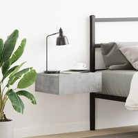 Nachttisch Haengend Betongrau 40X30X15 Cm Holzwerkstoff Wandregal