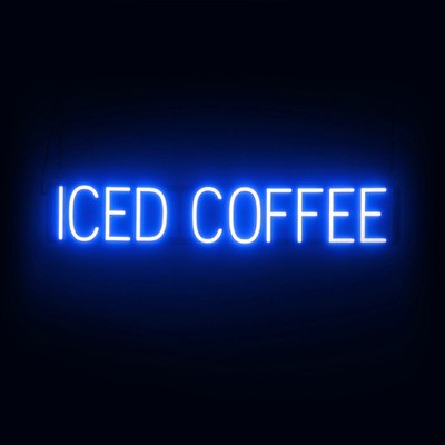 SpellBrite ICED COFFEE Sign | Neon Sign Look, LED Light | 36.6'' x 6.3''