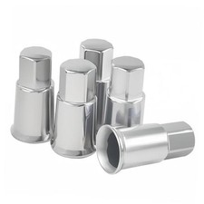 TR413 Chrome Valve Stem Caps 5 Pack, Long Plastic Tire Air Cap, Fits All TPMS