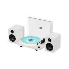 Vinyl Record Player with LED Ambient Lighting BT-Compatible Turntable with Bu...