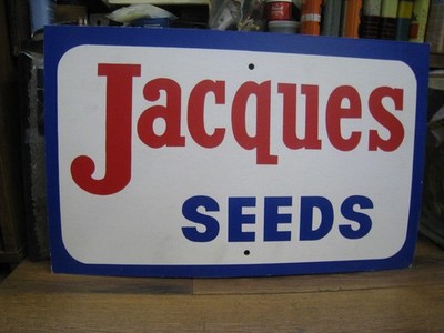 JACQUES FARM SEED CORN company field SIGN HYBRIDS MINNESOTA cardboard original