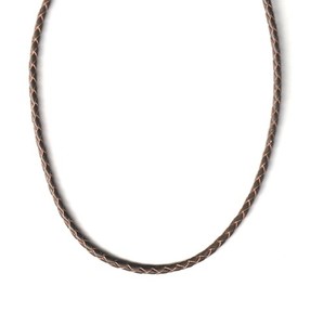 Men's Natural Organic 3mm Brown Braided Leather 20" Necklace Free Shipping