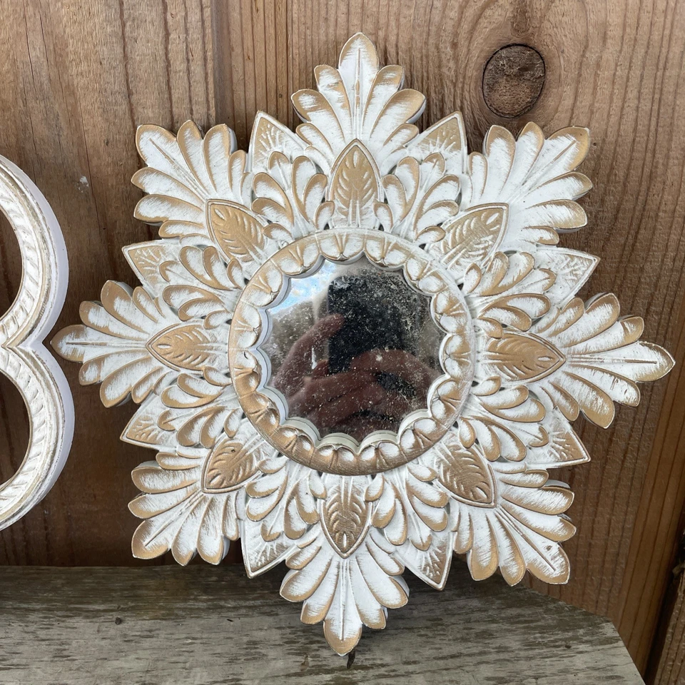 2 Architectural Accent Wall Mirror Gold Brushed Frame - Image 3 of 4