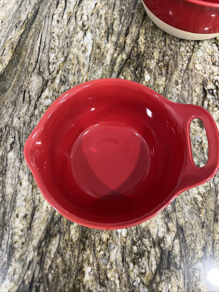 Rachel Ray Set of 2 Red Nesting Mixing Bowls with Handle and Spout 1 Qt & 2Qt. - Image 4 of 4