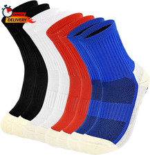 ELUTONG Kids Grip Soccer Socks anti Slip Football Athletic Sports Crew Socks for