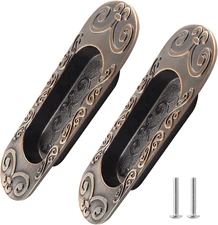 Biaungdo 2 Pcs 4.13" European Recessed Flush Pull Handle, Stainless Steel Slidin