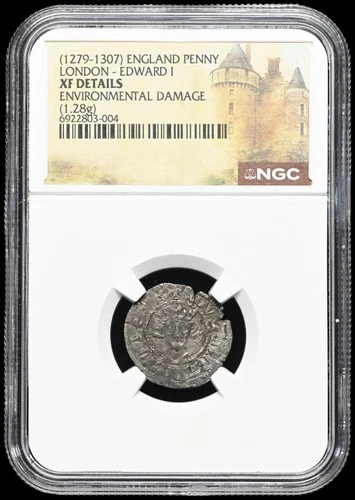 ENGLAND. Edward I Longshanks, 1272-1307. Silver Penny, London, NGC XF