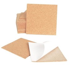 24pc 2mm Thick Self-Adhesive Cork Sheets - 4x4 Inch Cork Coasters 24 Pcs Square