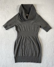 Ann Taylor Loft Sweater Dress Women’s Small Cowl Neck Half Sleeve Grey