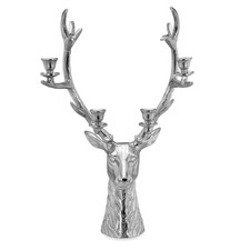 Kerzenleuchter 60 cm Alu Kerzenständer 4 armig Hirsch-Geweih Form für Stabkerzen